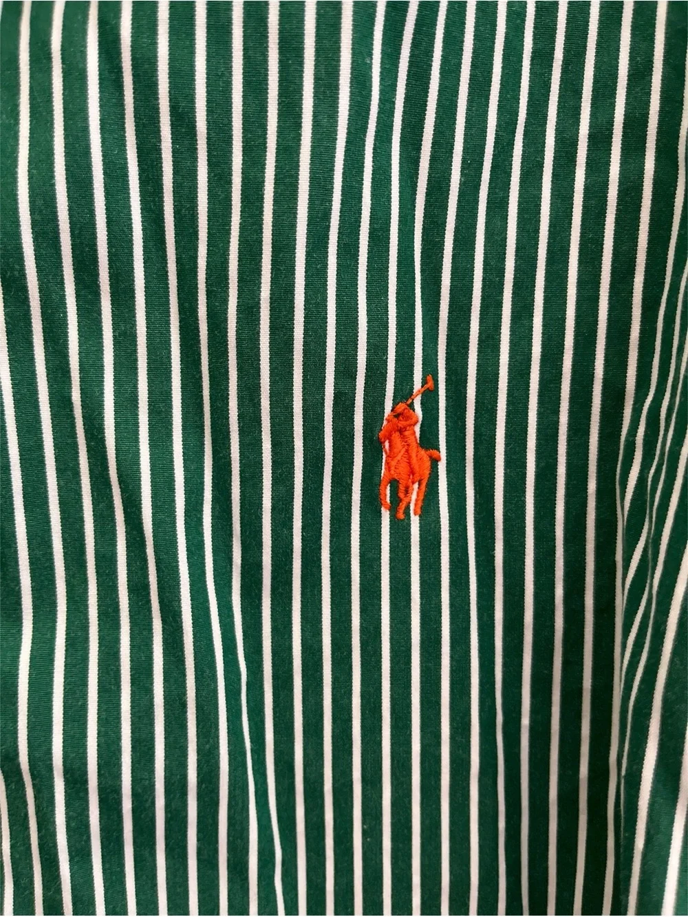 Ralph Lauren Green Striped Button Down Men’s Size XL